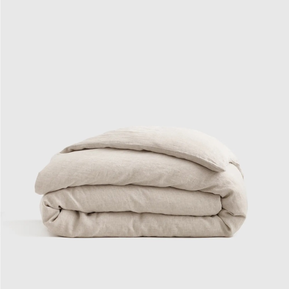 QUINCE European Linen Duvet Cover Natural Chambray Set Twin 109
